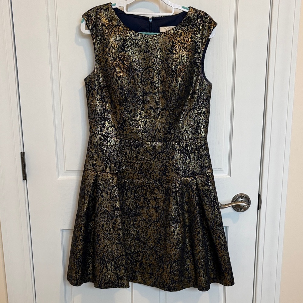 Aidan by Aidan Mattox Gold and Black Dress